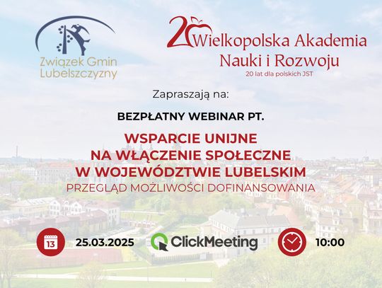 WSPARCIE UNIJNE NA WŁĄCZENIE SPOŁECZNE W WOJ. LUBELSKIM